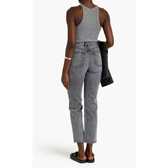 NEW- NWT SLVRLAKE Sierra Distressed High-Rise Straight-Leg Jeans - Picture 7 of 13